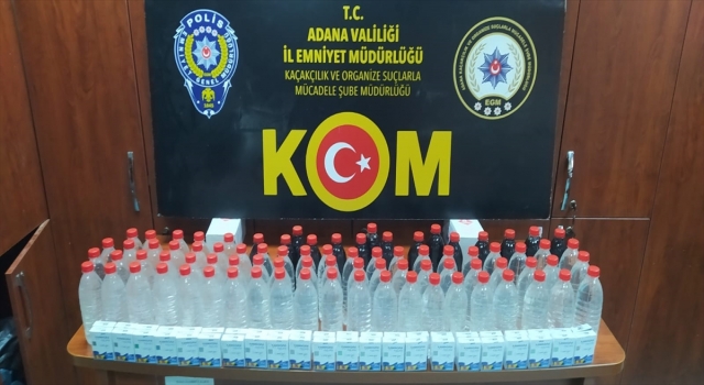 Adana’da 12 bin 187 litre ve 83 şişe sahte içki ele geçirildi
