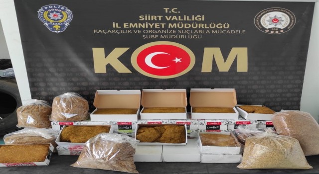 Siirtte kıyılmış tütün ele geçirildi
