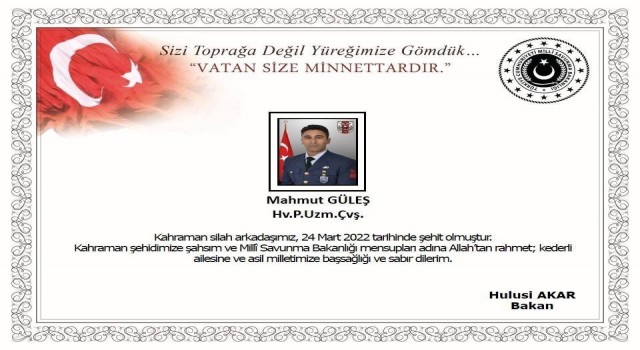 MSB: “İzmirde eğitim esnasında yaşanan silah kazası sonucunda 1 asker şehit oldu”