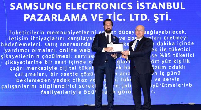 Ticaret Bakanlığı’ndan Samsung Türkiye’ye Prestijli Ödül
