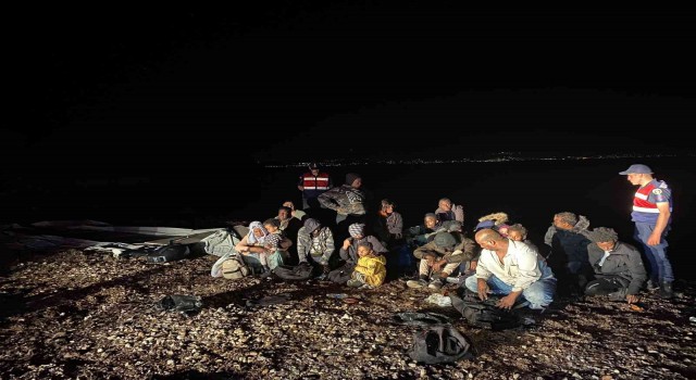Çeşmede kıyıya bırakılmış 20 düzensiz göçmen tespit edildi