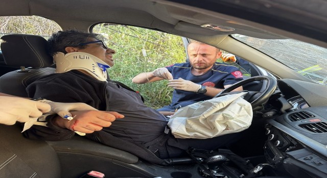 Mardinde devrilen otomobilin sürücüsü yaralandı