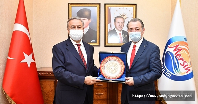 Türkmen Bakan Aydın&#039;dan Mersin Valisi Su&#039;ya ziyaret
