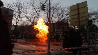 Başkentte doğalgaz borusu patladı