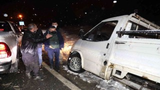 Bolu Dağında kar yağışı başladı, Polis ekipleri teyakkuza geçti