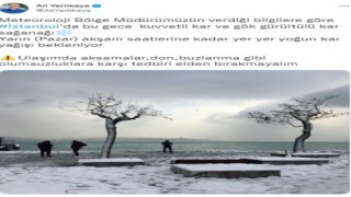İstanbul Valisi Yerlikayadan kar uyarısı