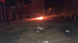 Mardinde çocuk parkı ateşe verildi