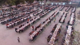 Nüfusu 11 bin olan ilçede bin kişi iftar yemeğinde bir araya geldi