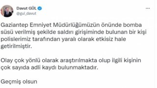 Gaziantep Valisi Davut Gül: Bomba süsü verilmiş şekilde saldırı girişiminde bulunuldu