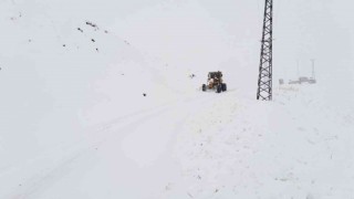 Hakkaride kapanan 10 yerleşim yolunda karla mücadele çalışması