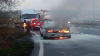 LPGli otomobil alev alev yandı
