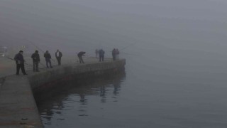 Olta balıkçıları sisli havada rastgele dedi