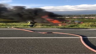 Muğlada kaza yapan araçta iki kişi yanmaktan son anda kurtuldu