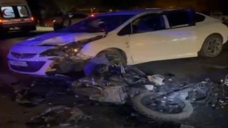 Erdekte trafik kazasında motosiklet sürücüsü yaralandı